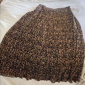 Ranna Gill Brown Leopard A-Line Skirt